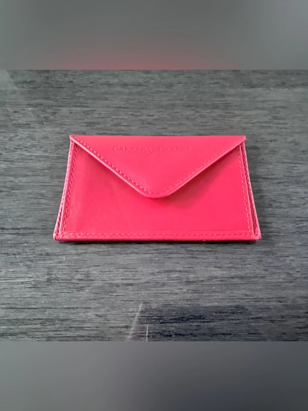 Vintage Carrera Women's Red Leather Card Wallet
